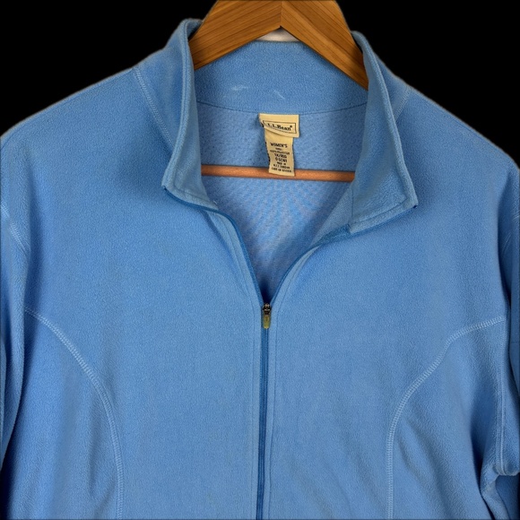 LLBean Women Full Zip Micro Fleece Layer Jacket Sz 1X Lightweight Outdoor Active - Picture 2 of 10